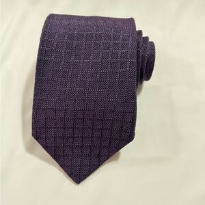 XMI Italian Silk Classic Tie Necktie Purple Textured Geometric Pattern